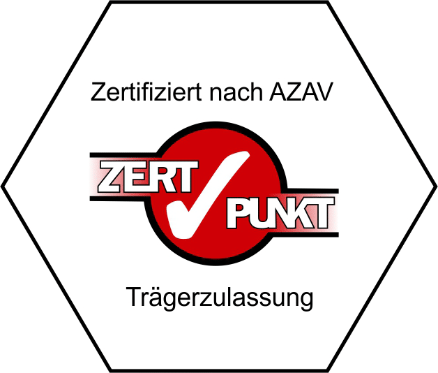 Siegel Zertifiziert nach AZAV Trägerzulassung von Zertpunkt.