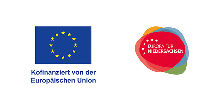 Logo der Europäischen Union mit dem Text Kofinanziert von der Europäischen Union und Logo Europa für Niedersachsen.